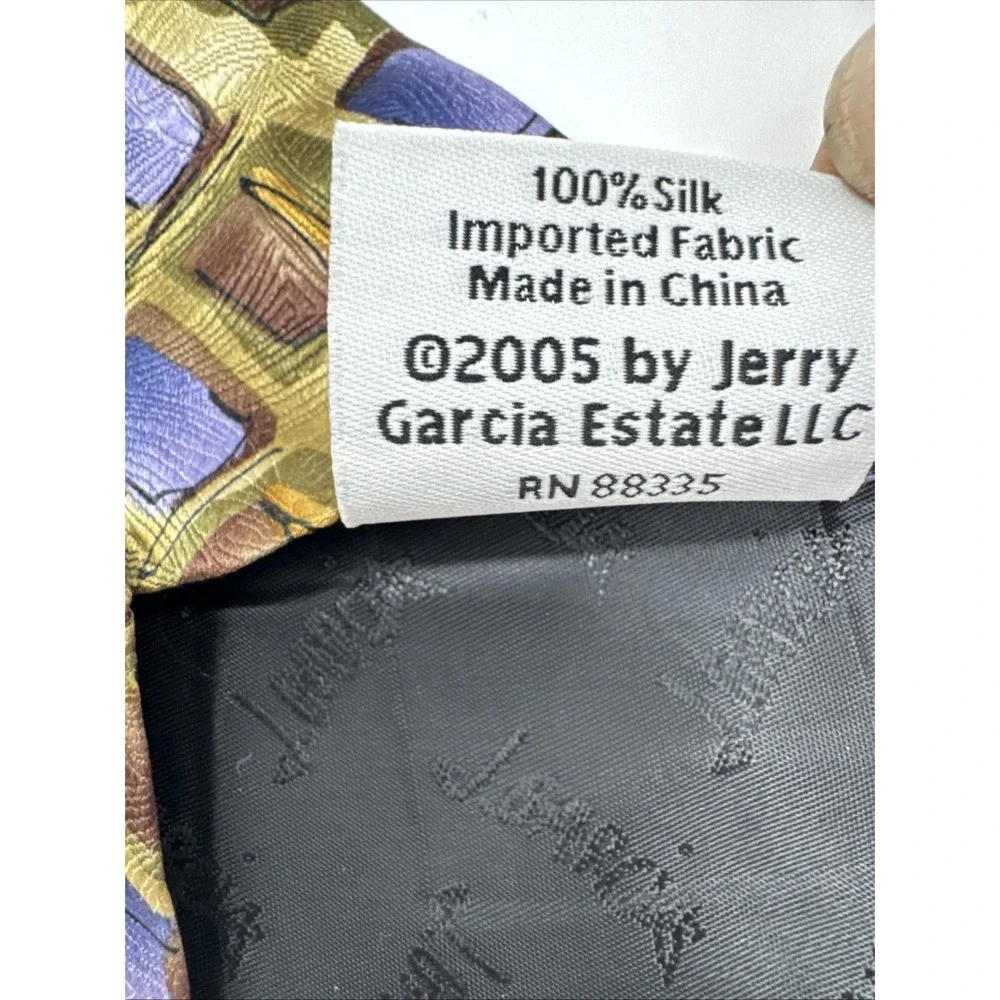 Jerry Garcia Tie Silk Gold Purple‎ Wide 58